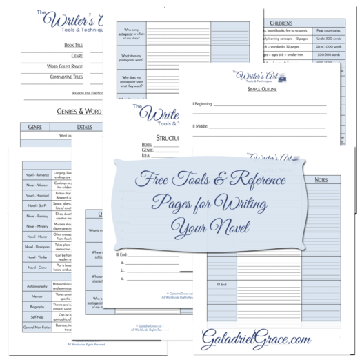 Free printable worksheets on writing a novel - fiction books for authors!