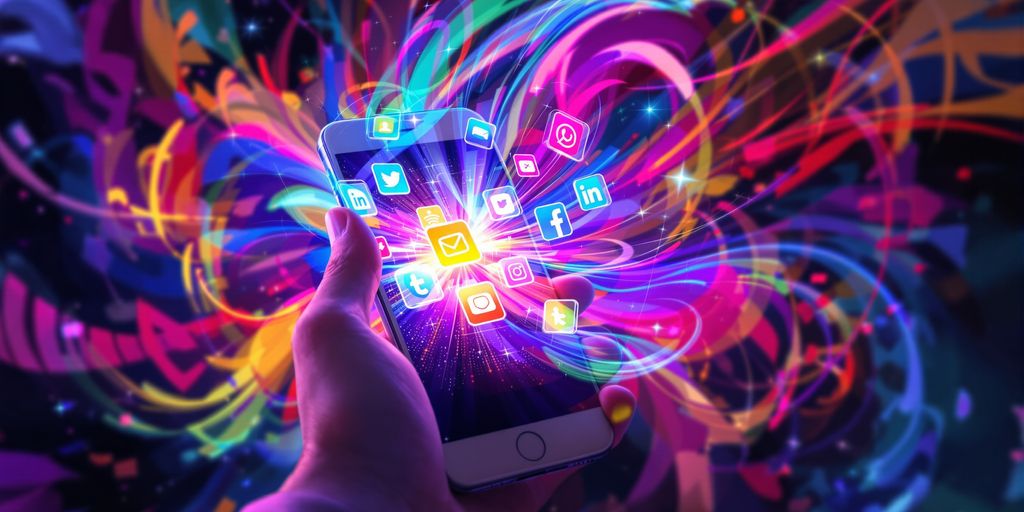 Author using smartphone for social media success.