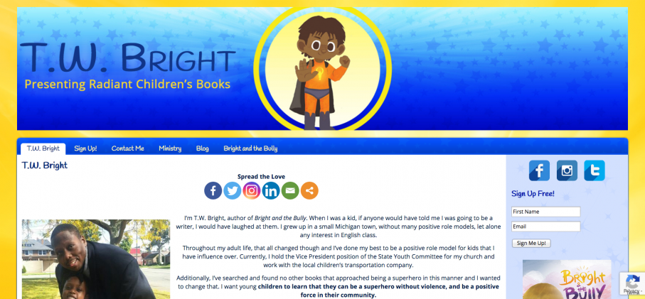 TW Bright - Dean Kelly's New Found Joy - Bright and the Bully Kids Books